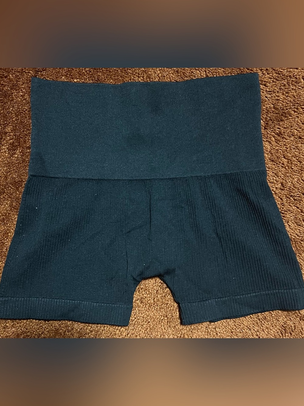 High-Waist Seamless Ribbed Shorts in Black